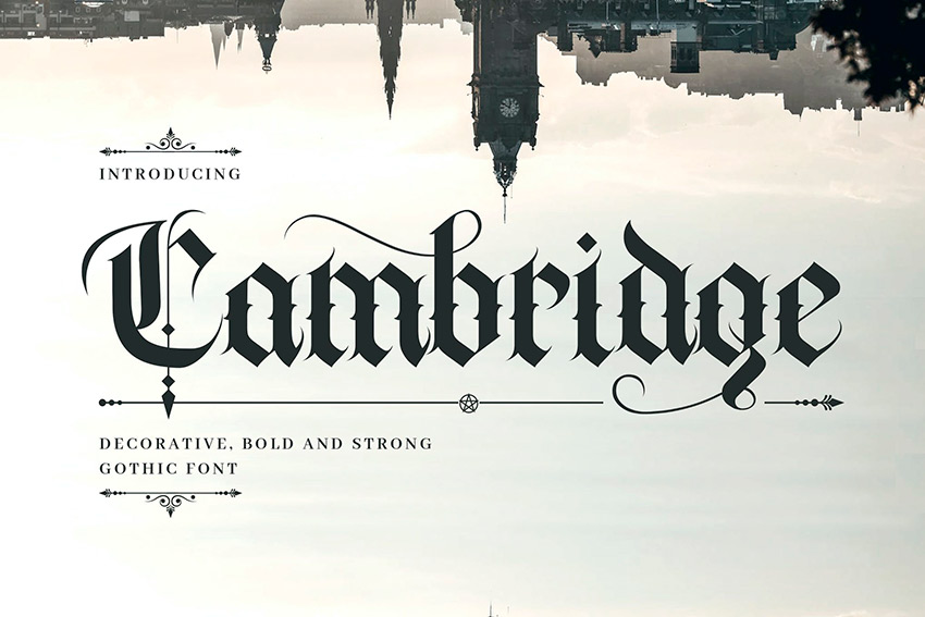 Cambridge - Bold Decorative Gothic Font (OTF, TTF, WOFF)